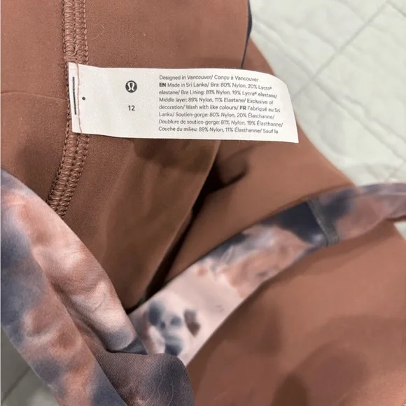 Lululemon Align Bra C/D Cup Diamond Dye Seashell Smoky Topaz Graphite Grey Sz 12 - Picture 3 of 4